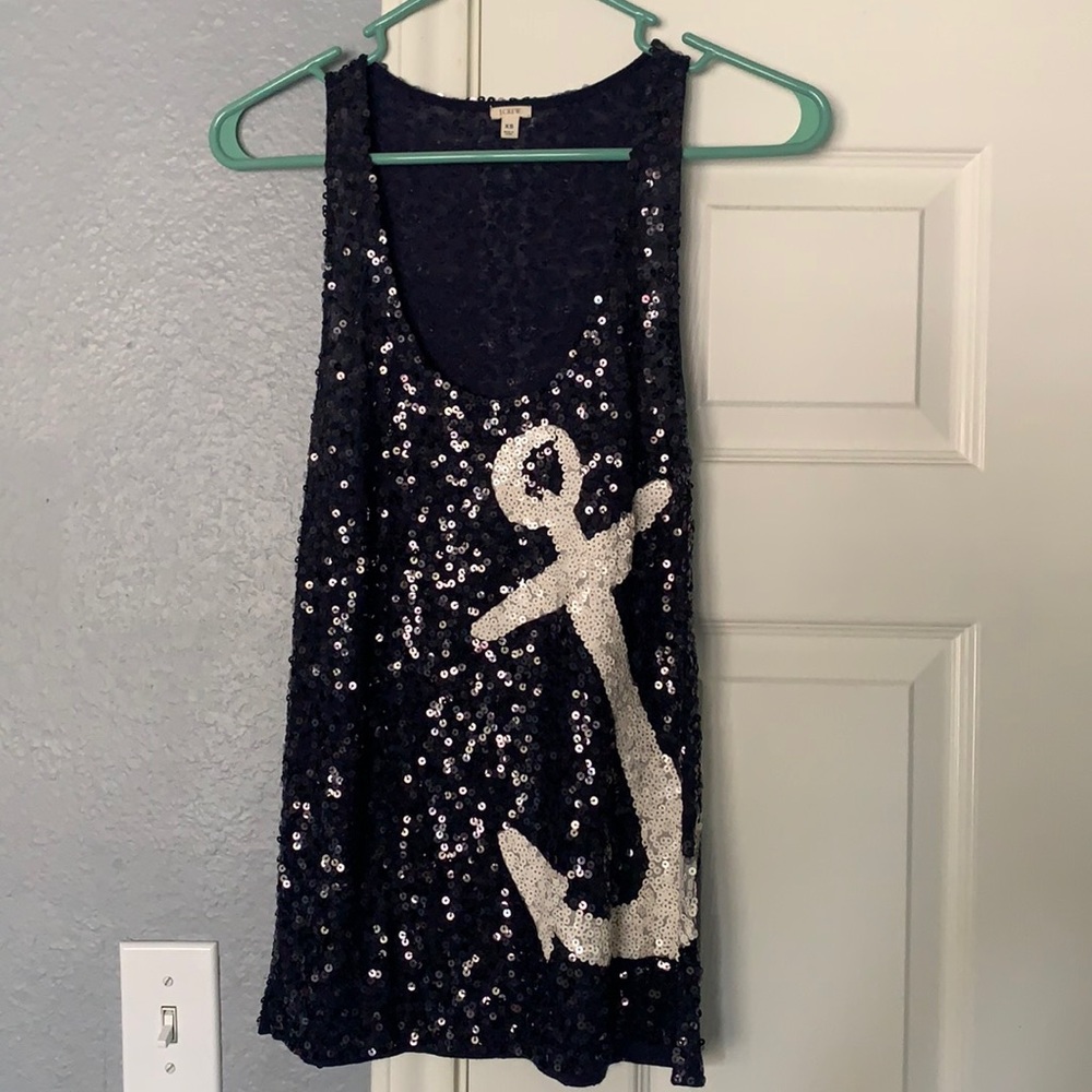 J. Crew Sequin Anchor Tank